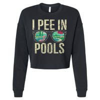 I Pee In Pools Glasses Summer Vacation Funny Cropped Pullover Crew