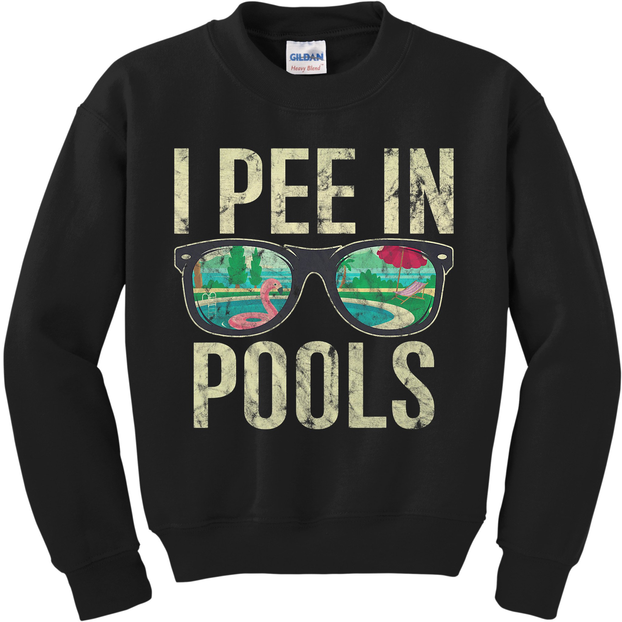 I Pee In Pools Glasses Summer Vacation Funny Kids Sweatshirt