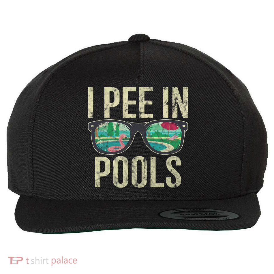 I Pee In Pools Glasses Summer Vacation Funny Wool Snapback Cap