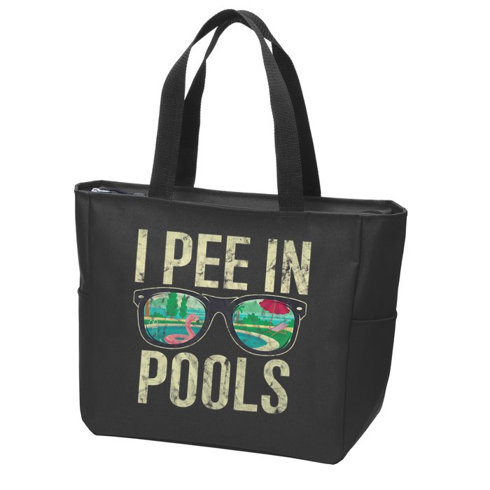 I Pee In Pools Glasses Summer Vacation Funny Zip Tote Bag