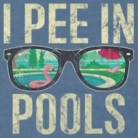 I Pee In Pools Glasses Summer Vacation Funny Garment-Dyed Sweatshirt
