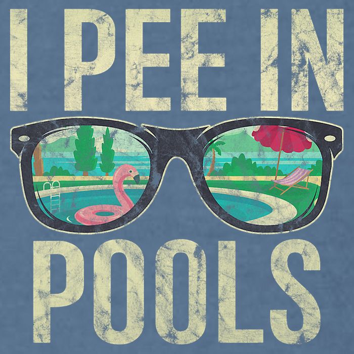 I Pee In Pools Glasses Summer Vacation Funny Garment-Dyed Sweatshirt