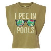 I Pee In Pools Glasses Summer Vacation Funny Garment-Dyed Women's Muscle Tee