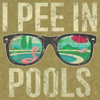 I Pee In Pools Glasses Summer Vacation Funny Garment-Dyed Women's Muscle Tee