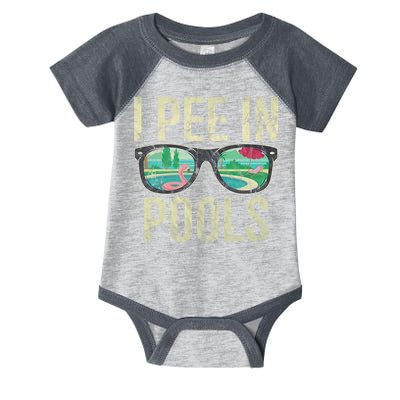 I Pee In Pools Glasses Summer Vacation Funny Infant Baby Jersey Bodysuit