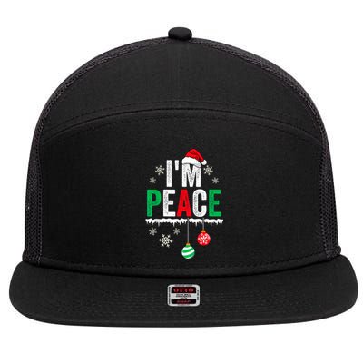 IM Peace I Come In Peace Funny Matching Couple Christmas 7 Panel Mesh Trucker Snapback Hat