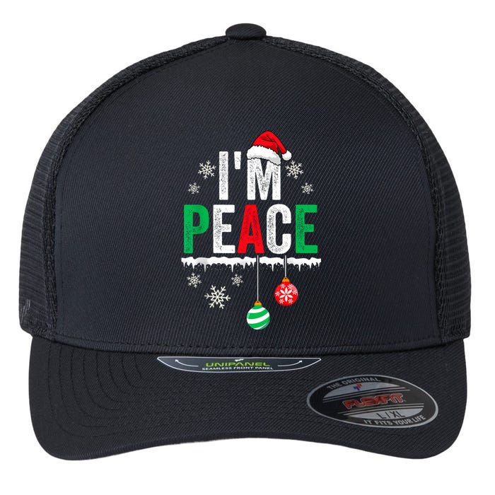 IM Peace I Come In Peace Funny Matching Couple Christmas Flexfit Unipanel Trucker Cap