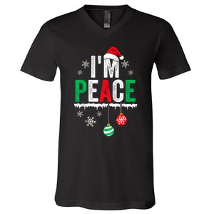 IM Peace I Come In Peace Funny Matching Couple Christmas V-Neck T-Shirt