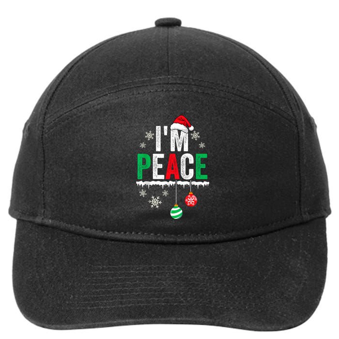 IM Peace I Come In Peace Funny Matching Couple Christmas 7-Panel Snapback Hat