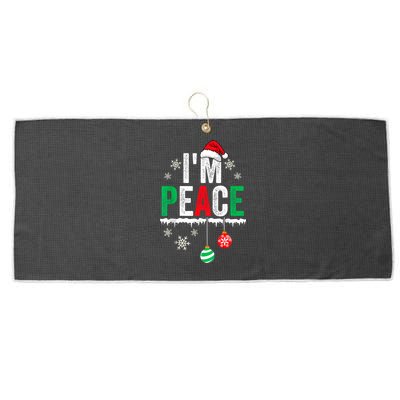 IM Peace I Come In Peace Funny Matching Couple Christmas Large Microfiber Waffle Golf Towel