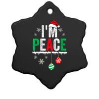 IM Peace I Come In Peace Funny Matching Couple Christmas Ceramic Star Ornament