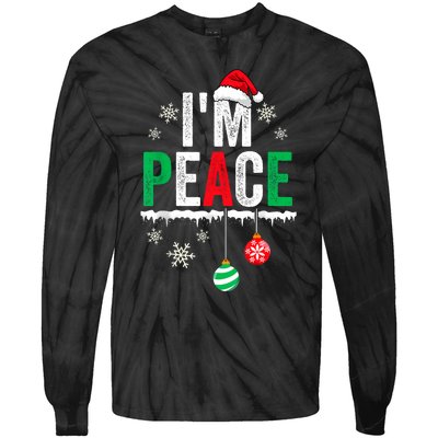 IM Peace I Come In Peace Funny Matching Couple Christmas Tie-Dye Long Sleeve Shirt