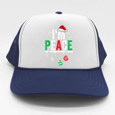 IM Peace I Come In Peace Funny Matching Couple Christmas Trucker Hat