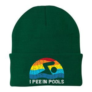 I Pee In Pools Funny Swimmer Swimming Coach Player Graphic Knit Cap Winter Beanie