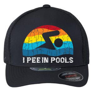 I Pee In Pools Funny Swimmer Swimming Coach Player Graphic Flexfit Unipanel Trucker Cap