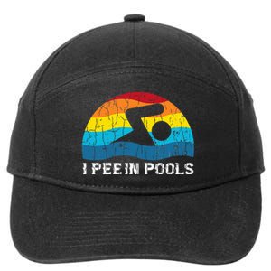 I Pee In Pools Funny Swimmer Swimming Coach Player Graphic 7-Panel Snapback Hat