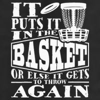 It Puts It In The Basket Disc Golf Player Disc Golfer 7 Panel Mesh Trucker Snapback Hat