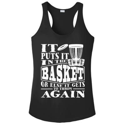 It Puts It In The Basket Disc Golf Player Disc Golfer Ladies PosiCharge Competitor Racerback Tank