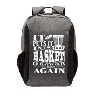 It Puts It In The Basket Disc Golf Player Disc Golfer Vector Backpack