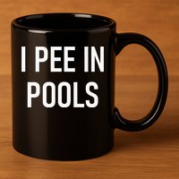 I Pee In Pools Funny Jokes Sarcastic Sayings 11oz C Handle Ceramic Mug