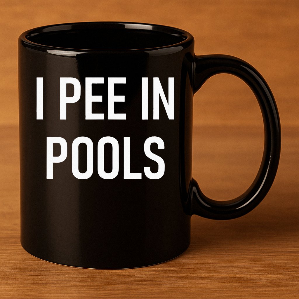 I Pee In Pools Funny Jokes Sarcastic Sayings 11oz C Handle Ceramic Mug
