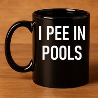 I Pee In Pools Funny Jokes Sarcastic Sayings 11oz C Handle Ceramic Mug