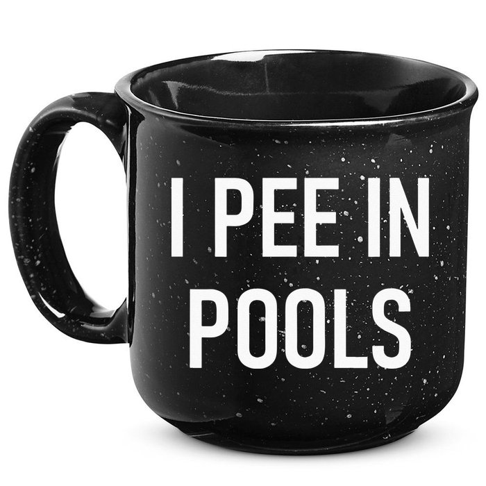 I Pee In Pools Funny Jokes Sarcastic Sayings 15oz Campfire Ceramic Mug