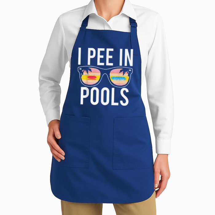 I Pee In Pools Sunglasses Funny Sarcastic Sayings Full-Length Apron With Pockets