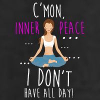 Inner Peace I Don't Have All Day Funny Yoga 7 Panel Mesh Trucker Snapback Hat