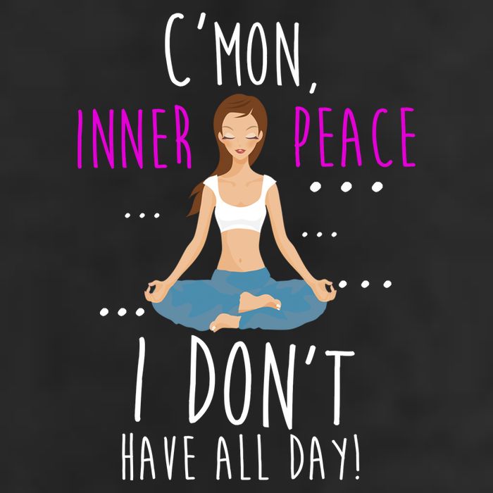 Inner Peace I Don't Have All Day Funny Yoga 7 Panel Mesh Trucker Snapback Hat