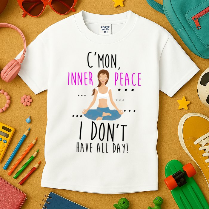 Inner Peace I Don't Have All Day Funny Yoga Kids T-Shirt