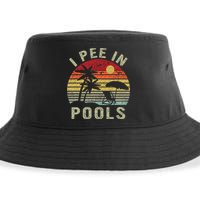 I Pee In Pools Sarcastic Sayings For Pools Lovers Retro Sustainable Bucket Hat