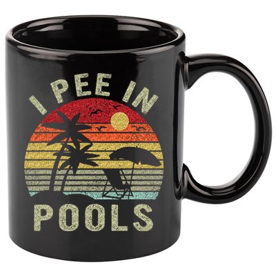 I Pee In Pools Sarcastic Sayings For Pools Lovers Retro 11oz C Handle Ceramic Mug