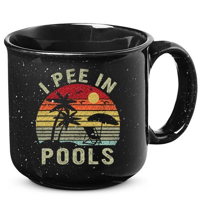 I Pee In Pools Sarcastic Sayings For Pools Lovers Retro 15oz Campfire Ceramic Mug