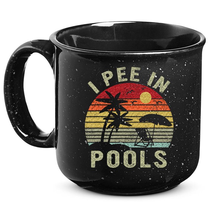 I Pee In Pools Sarcastic Sayings For Pools Lovers Retro 15oz Campfire Ceramic Mug