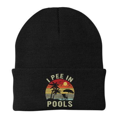 I Pee In Pools Sarcastic Sayings For Pools Lovers Retro Knit Cap Winter Beanie