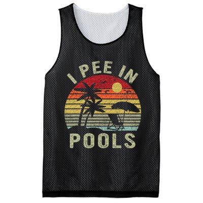 I Pee In Pools Sarcastic Sayings For Pools Lovers Retro Mesh Reversible Basketball Jersey Tank