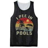 I Pee In Pools Sarcastic Sayings For Pools Lovers Retro Mesh Reversible Basketball Jersey Tank