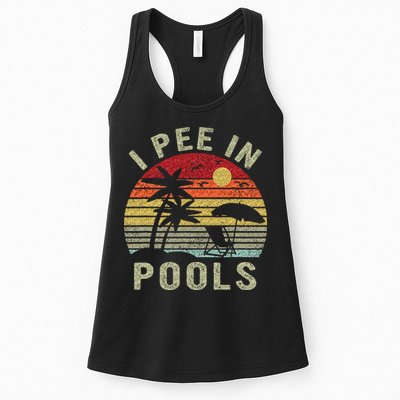 I Pee In Pools Sarcastic Sayings For Pools Lovers Retro Womens Tank Top