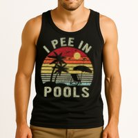I Pee In Pools Sarcastic Sayings For Pools Lovers Retro Tank Top