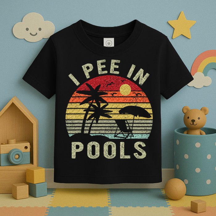 I Pee In Pools Sarcastic Sayings For Pools Lovers Retro Toddler T-Shirt
