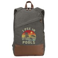 I Pee In Pools Sarcastic Sayings For Pools Lovers Retro Cotton Canvas Backpack