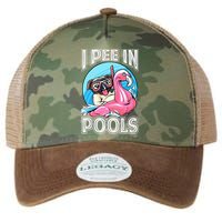 I Pee In Pools Funny Dog Swimming Pool Jokes Legacy Tie Dye Trucker Hat