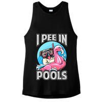 I Pee In Pools Funny Dog Swimming Pool Jokes Ladies PosiCharge Tri-Blend Wicking Tank