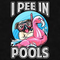 I Pee In Pools Funny Dog Swimming Pool Jokes Ladies PosiCharge Tri-Blend Wicking Tank