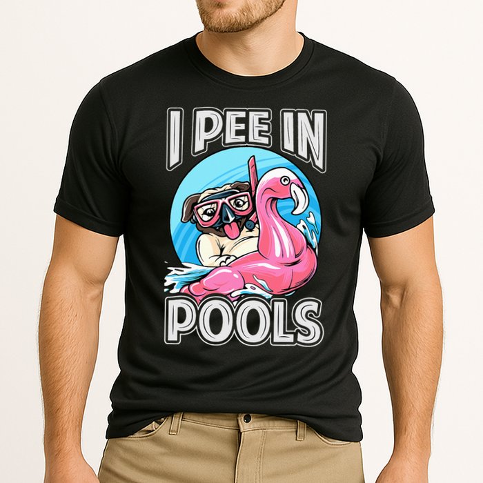 I Pee In Pools Funny Dog Swimming Pool Jokes Performance Shirt
