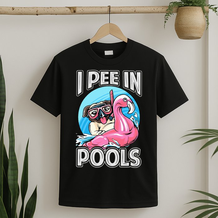 I Pee In Pools Funny Dog Swimming Pool Jokes T-Shirt