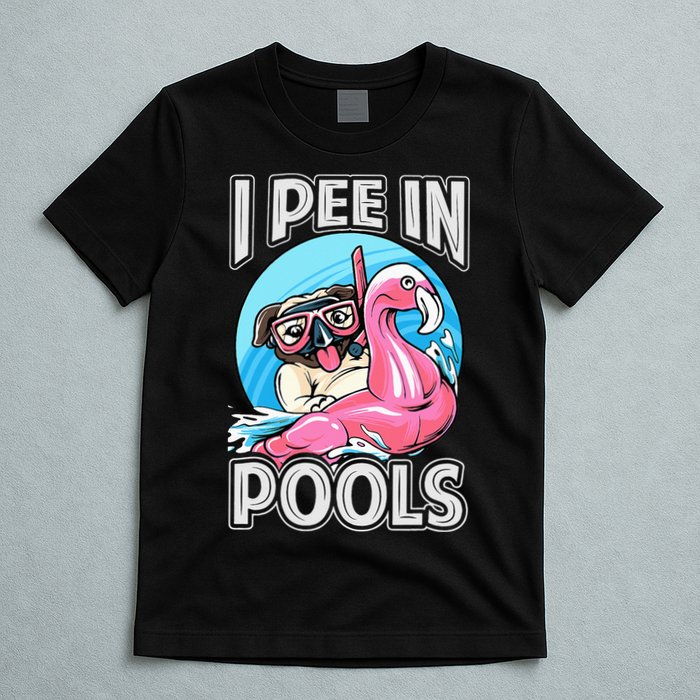 I Pee In Pools Funny Dog Swimming Pool Jokes T-Shirt