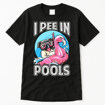 I Pee In Pools Funny Dog Swimming Pool Jokes Tall T-Shirt