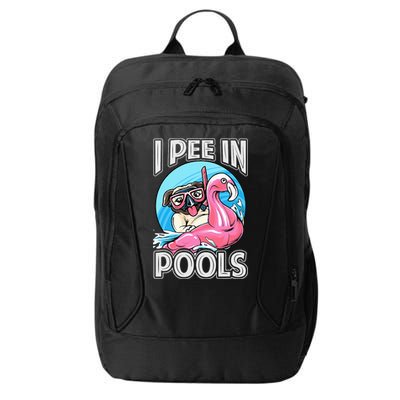 I Pee In Pools Funny Dog Swimming Pool Jokes City Backpack